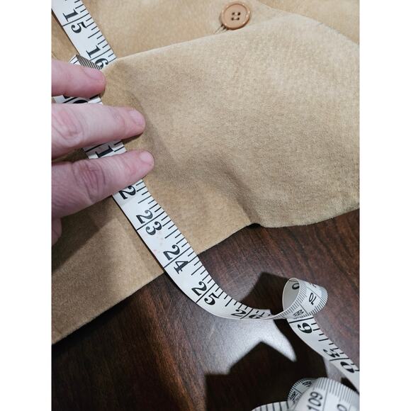 Vintage Bagatelle Leather Blazer Jacket Womens size 16 Brown Suede Neutral Tan - Picture 8 of 8